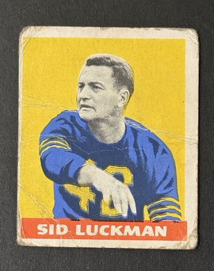 1948 Leaf  Sid Luckman #1 Yellow Background Rc Chicago Bears HOF