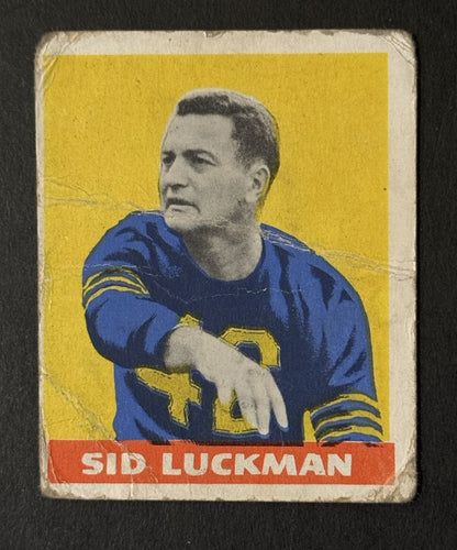 1948 Leaf  Sid Luckman #1 Yellow Background Rc Chicago Bears HOF