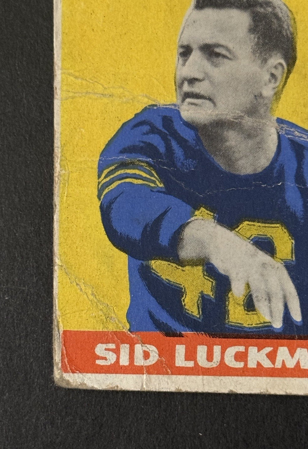 1948 Leaf  Sid Luckman #1 Yellow Background Rc Chicago Bears HOF