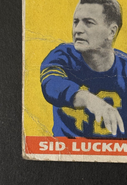 1948 Leaf  Sid Luckman #1 Yellow Background Rc Chicago Bears HOF