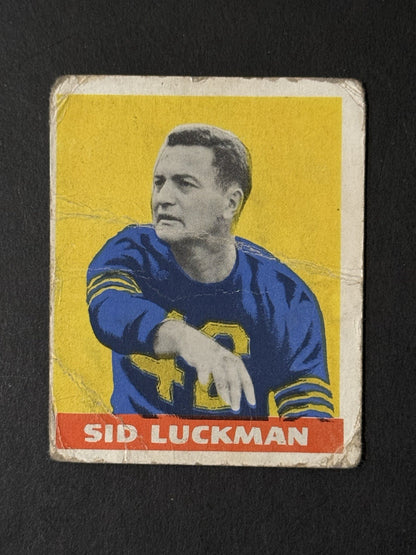 1948 Leaf  Sid Luckman #1 Yellow Background Rc Chicago Bears HOF