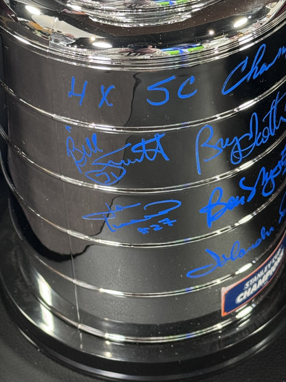 NY Islanders Dynasty Signed Stanley Cup Replica 6 Auto PSA COA Smith Potvin
