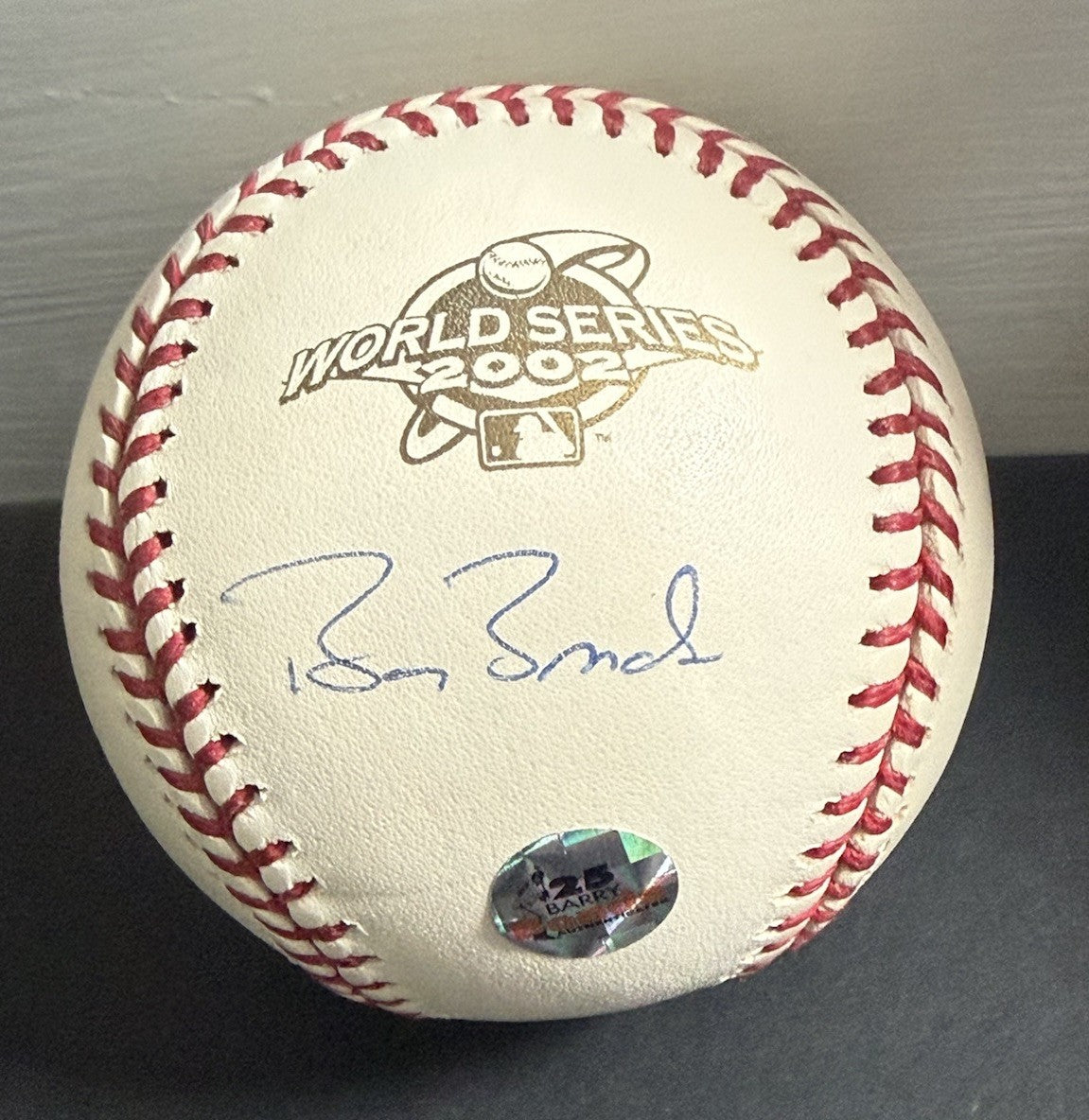 BARRY BONDS SIGNED 2002 Official WORLD SERIES BASEBALL Auto Bonds Authentic Coa