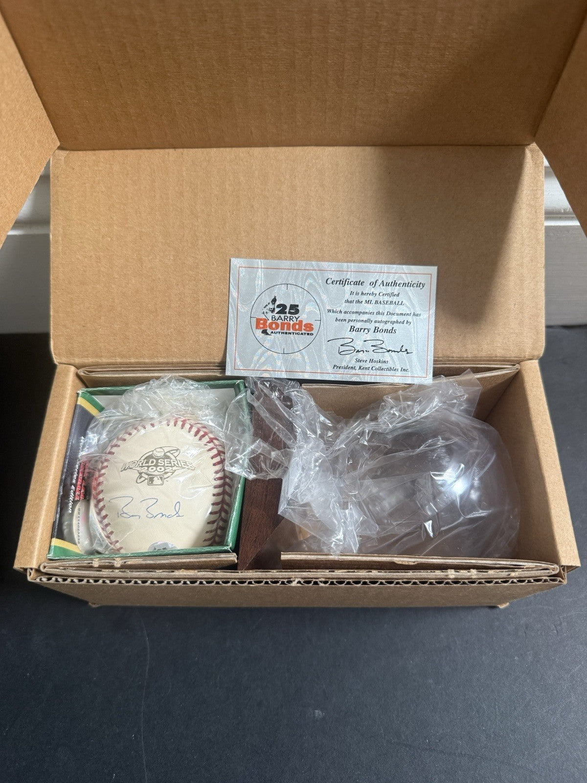 BARRY BONDS SIGNED 2002 Official WORLD SERIES BASEBALL Auto Bonds Authentic Coa