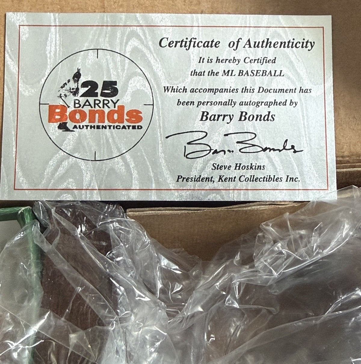 BARRY BONDS SIGNED 2002 Official WORLD SERIES BASEBALL Auto Bonds Authentic Coa