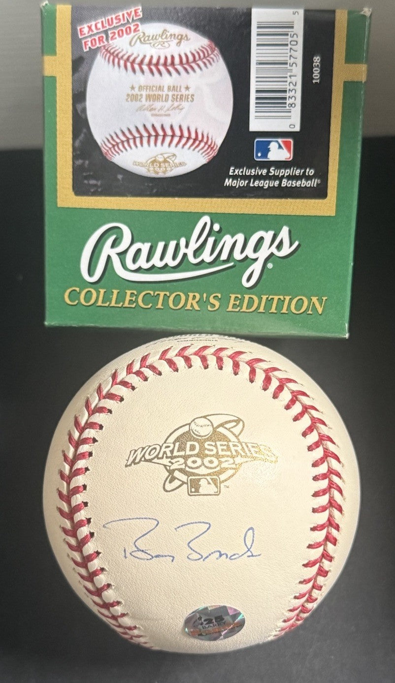 BARRY BONDS SIGNED 2002 Official WORLD SERIES BASEBALL Auto Bonds Authentic Coa