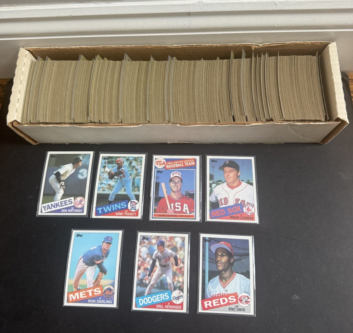 1985 topps baseball complete set Clemens McGwire Puckett RC Mint Hojo Rc Auto