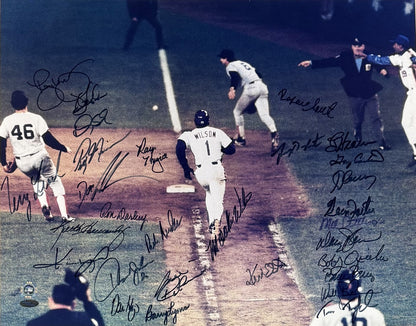 1986 Mets Team Signed 16x20 Photo Framed 29 Auto Gary Carter HOF Mlb Steiner Coa