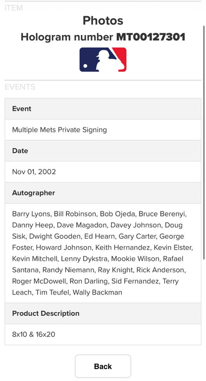 1986 Mets Team Signed 16x20 Photo Framed 29 Auto Gary Carter HOF Mlb Steiner Coa