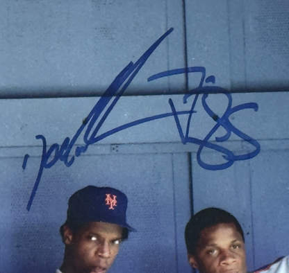 Lenny Dykstra Doc Gooden Strawberry Signed 11x14 Mets Photo Framed Auto JSA COA