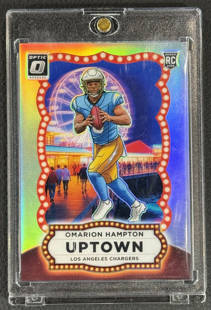 Mint 2025 Panini Optic Omarion Hampton Uptown #16 Rookie LA Chargers Magnet Case