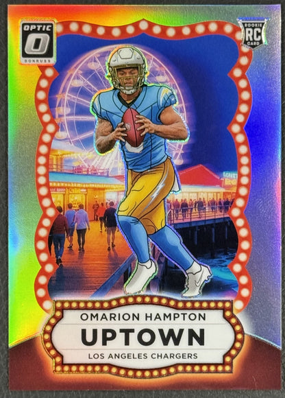 Mint 2025 Panini Optic Omarion Hampton Uptown #16 Rookie LA Chargers Magnet Case