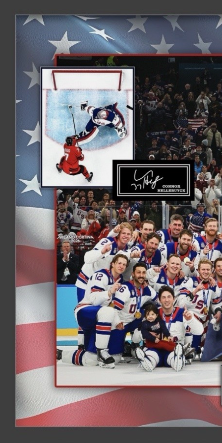 2026 USA Hockey Team Champions Framed 3d 22x32 Photo Jack Hughes Johnny Gaudreau