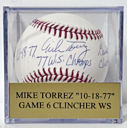 Mike Torrez Signed Official Baseball 77 WS Champs Clincher Yankees Auto Steiner