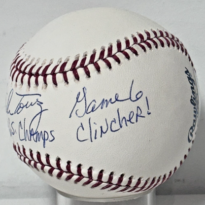 Mike Torrez Signed Official Baseball 77 WS Champs Clincher Yankees Auto Steiner