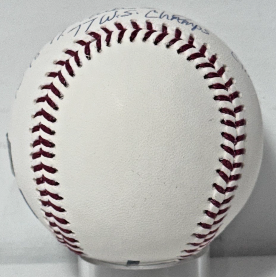Mike Torrez Signed Official Baseball 77 WS Champs Clincher Yankees Auto Steiner
