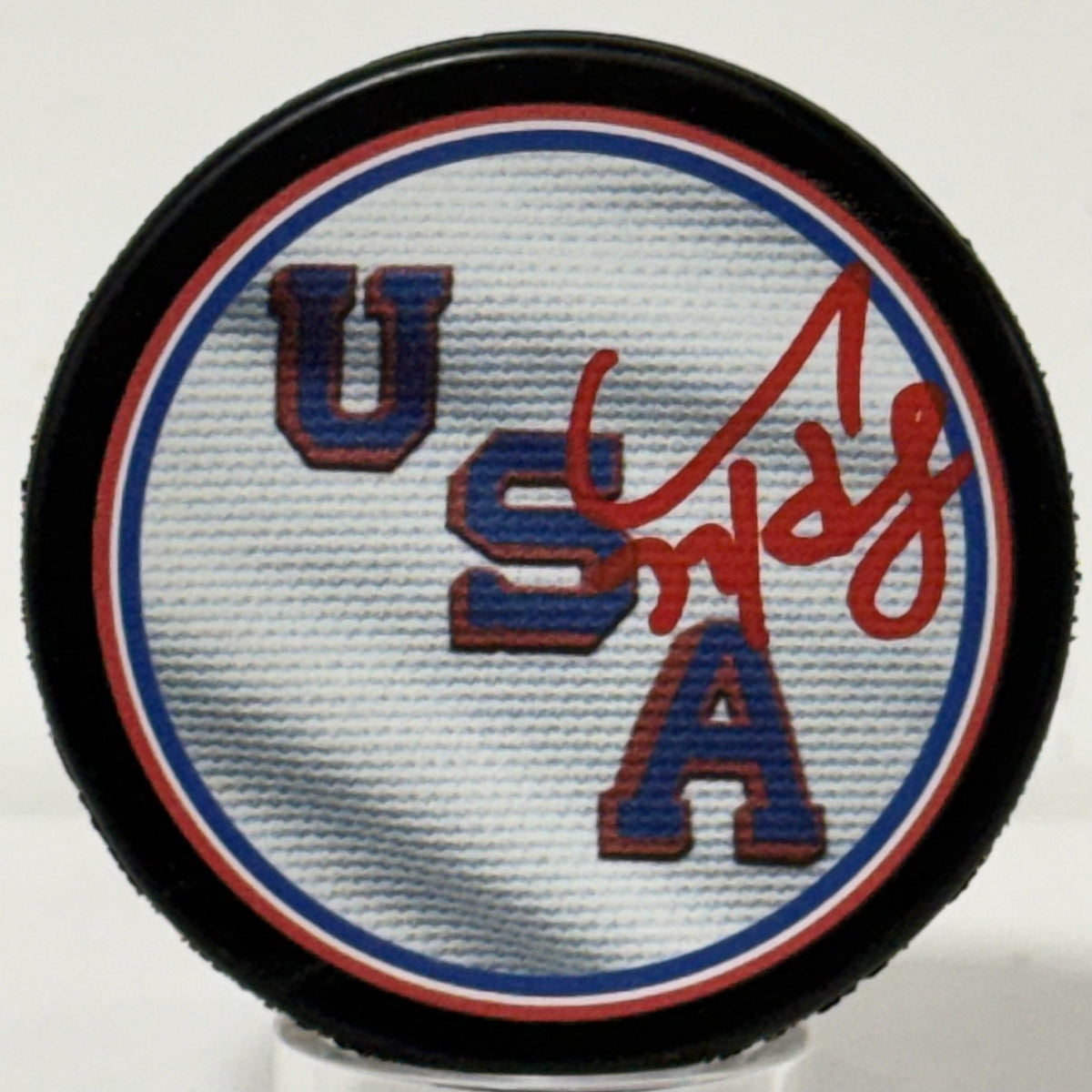 Connor Hellebuyck Signed Team USA 2026 Olympic Hockey Puck Gold Medal Fanatics