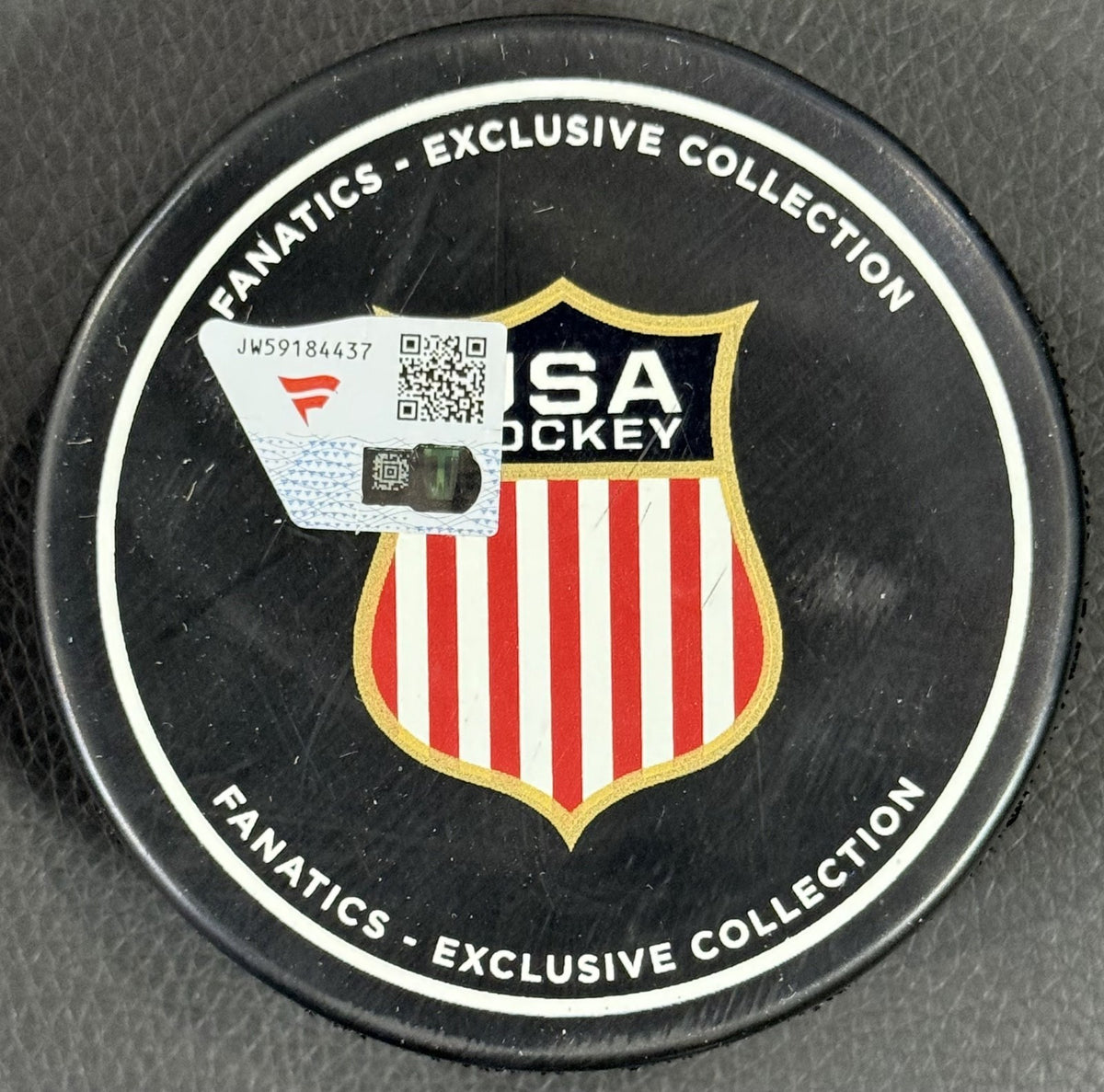 Connor Hellebuyck Signed Team USA 2026 Olympic Hockey Puck Gold Medal Fanatics