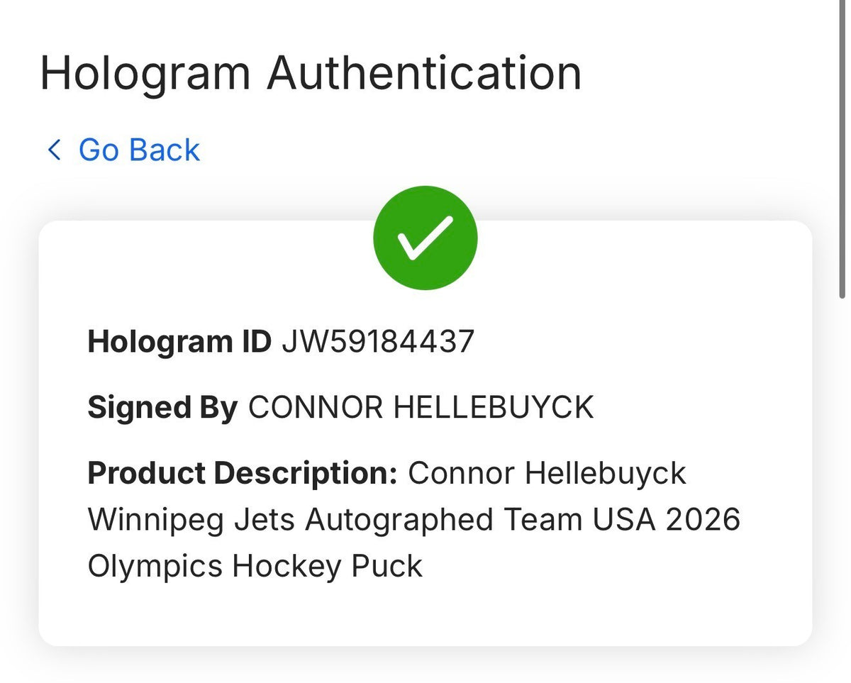 Connor Hellebuyck Signed Team USA 2026 Olympic Hockey Puck Gold Medal Fanatics