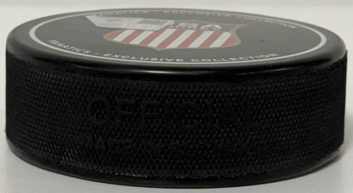 Connor Hellebuyck Signed Team USA 2026 Olympic Hockey Puck Gold Medal Fanatics