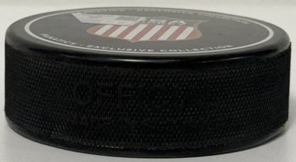 Connor Hellebuyck Signed Team USA 2026 Olympic Hockey Puck Gold Medal Fanatics