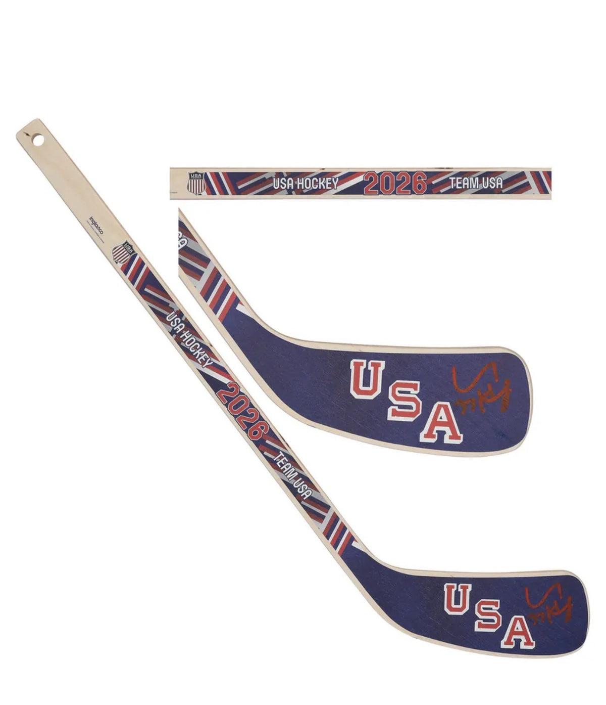 Connor Hellebuyck Signed Team USA 2026 Olympics Mini Stick Auto Fanatics Jets