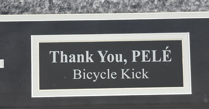 Pele Signed 16x20 Bicycle Kick Photo Framed Suede w/ Plaque Auto Pele Holo COA