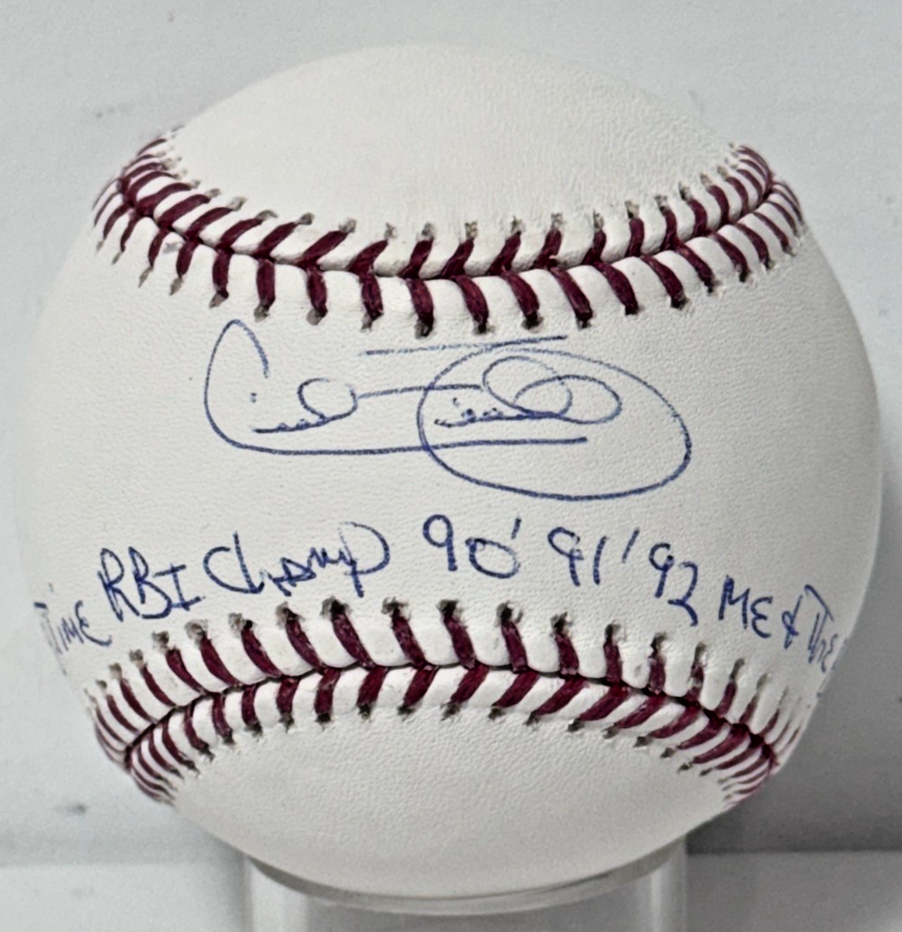 Cecil Fielder Signed Official Baseball RBI Champ Me and Babe Auto Steiner COA