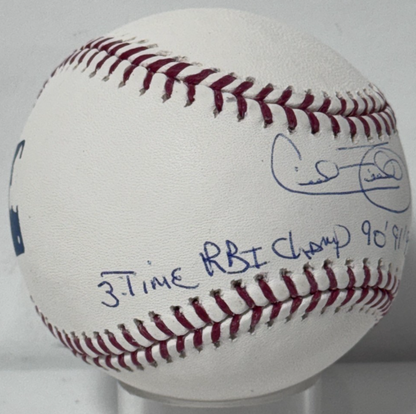 Cecil Fielder Signed Official Baseball RBI Champ Me and Babe Auto Steiner COA
