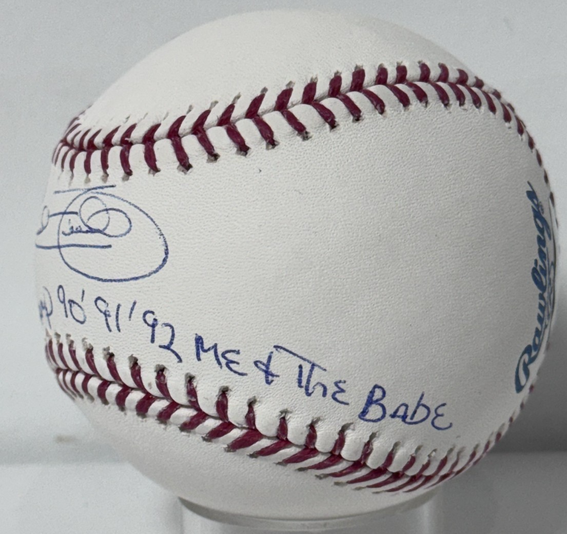 Cecil Fielder Signed Official Baseball RBI Champ Me and Babe Auto Steiner COA