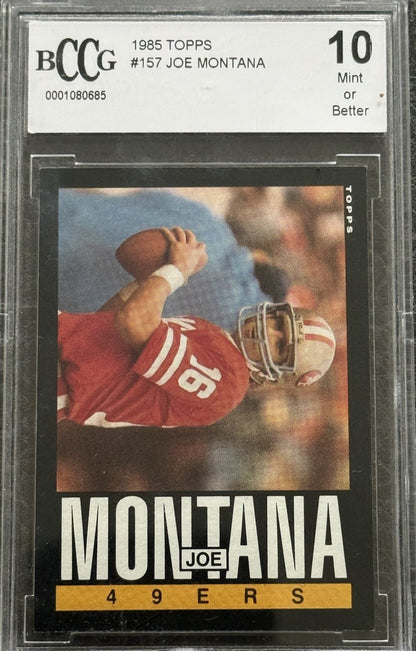 1985 Topps Football Joe Montana #157 BCCG 10 Mint Or Better Beckett HOF Beauty