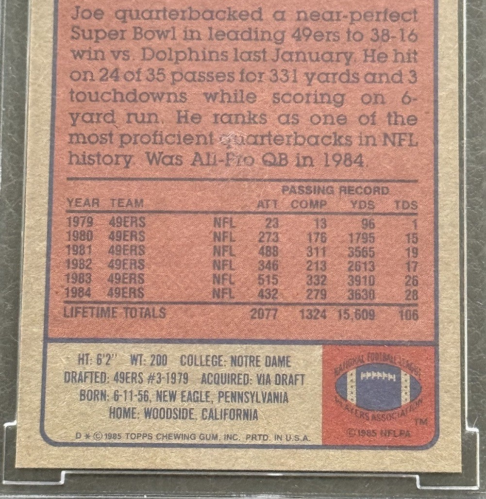 1985 Topps Football Joe Montana #157 BCCG 10 Mint Or Better Beckett HOF Beauty