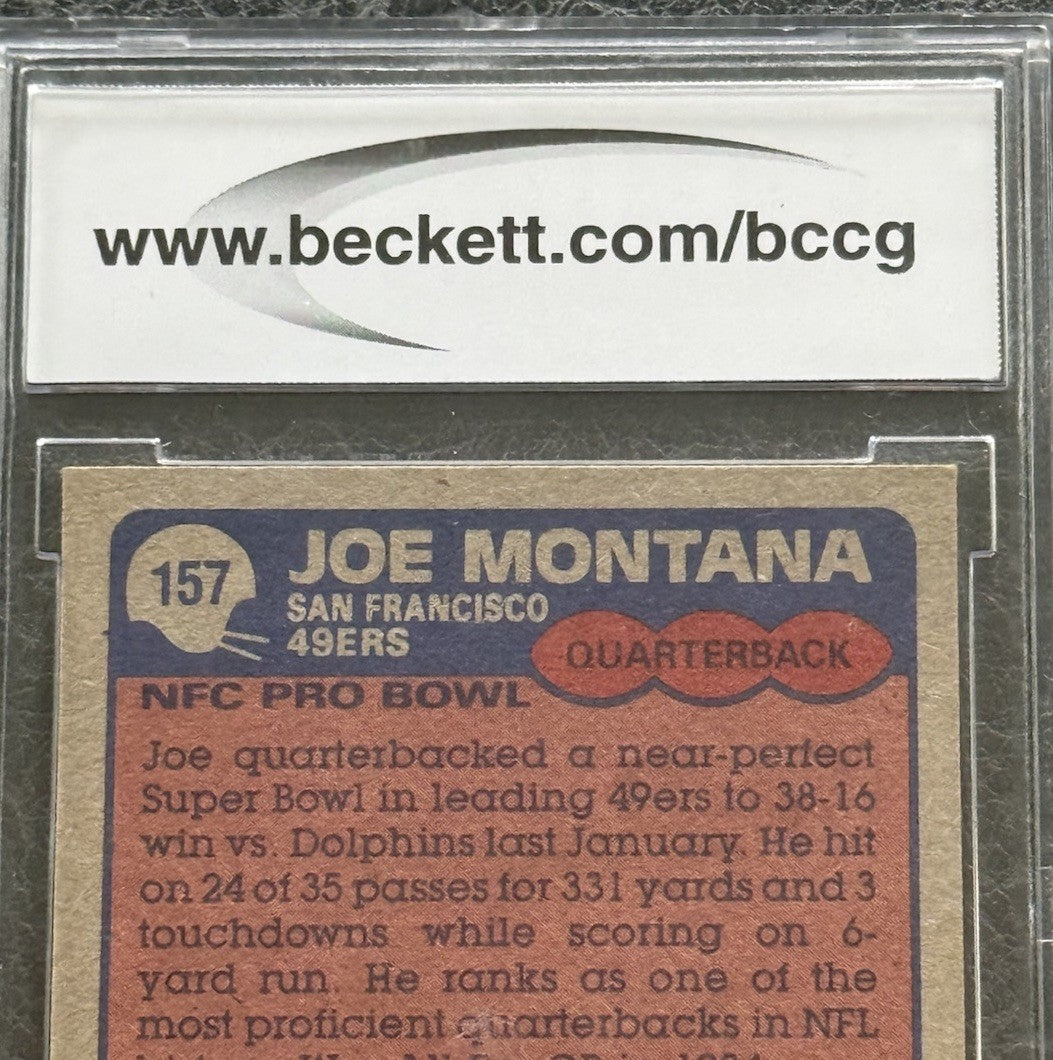 1985 Topps Football Joe Montana #157 BCCG 10 Mint Or Better Beckett HOF Beauty