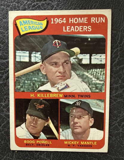 1965 Topps League Leaders Mickey Mantle Harmon Killebrew Boog Powell #3
