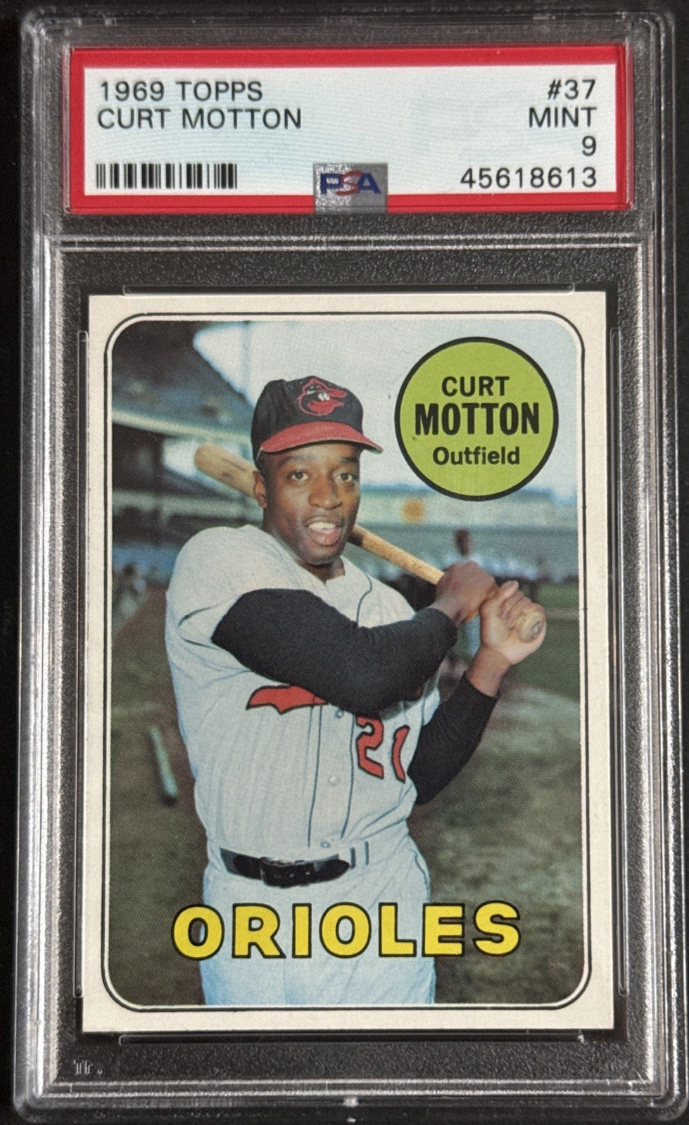 1969 Topps #37 Curt Motton Orioles PSA 9 Mint Centered High End