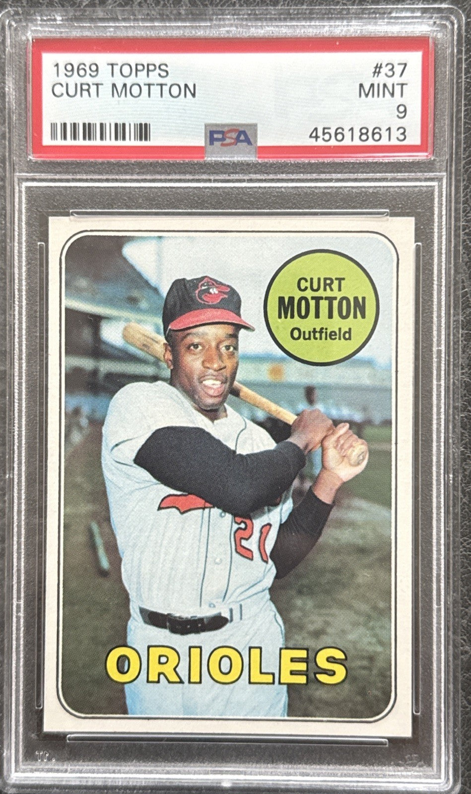 1969 Topps #37 Curt Motton Orioles PSA 9 Mint Centered High End