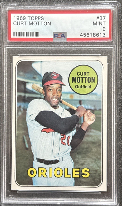 1969 Topps #37 Curt Motton Orioles PSA 9 Mint Centered High End