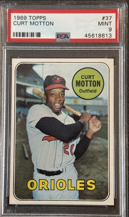 1969 Topps #37 Curt Motton Orioles PSA 9 Mint Centered High End