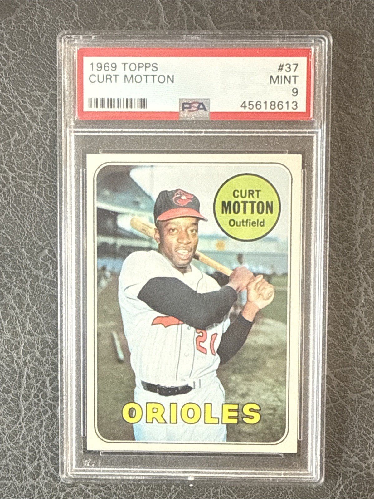 1969 Topps #37 Curt Motton Orioles PSA 9 Mint Centered High End
