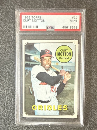 1969 Topps #37 Curt Motton Orioles PSA 9 Mint Centered High End