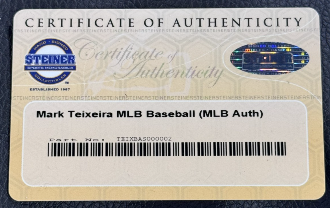 Mark Teixeira Signed Official Baseball W/Case Auto Steiner MLB COA NY Yankees