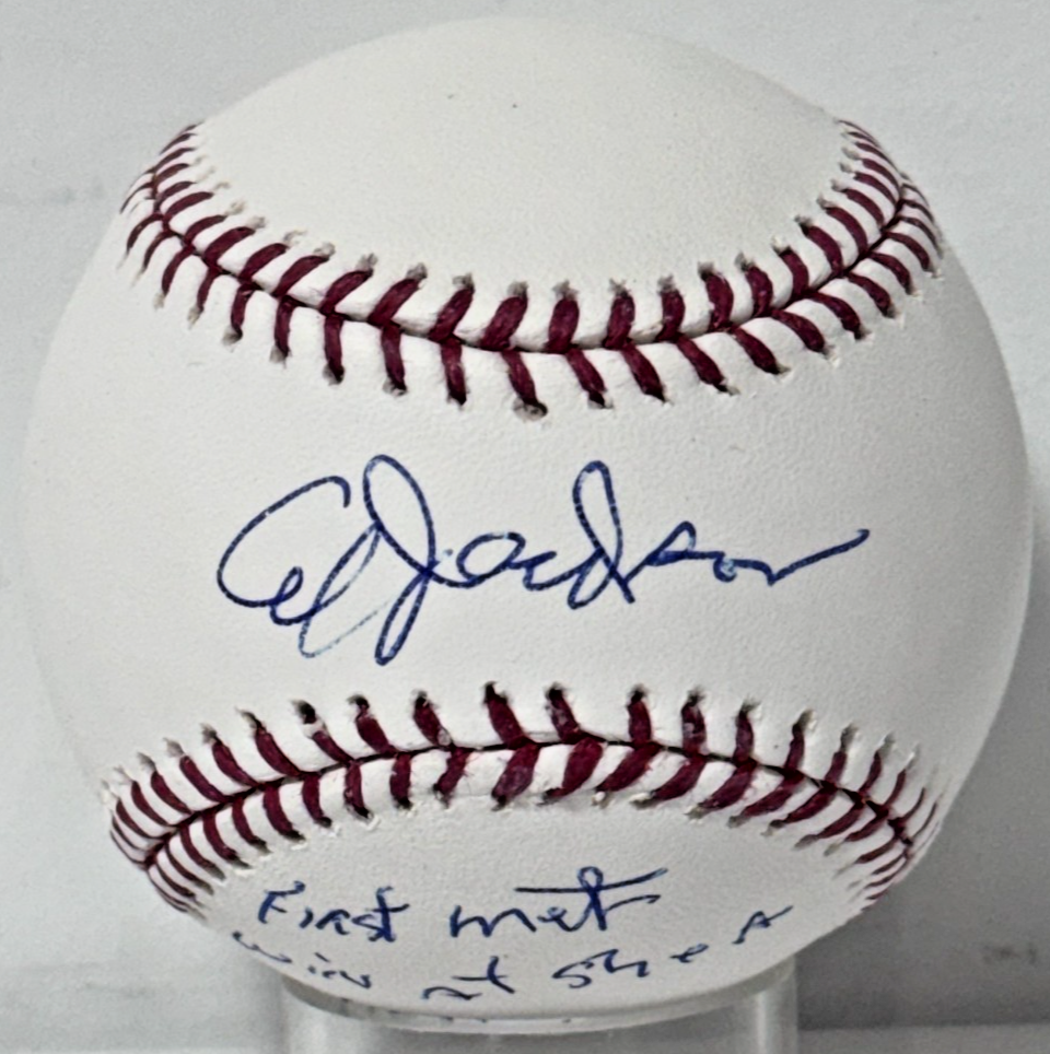 Al Jackson Signed Mlb Baseball 1st Met Win Shea Auto Steiner COA NY Mets W Case