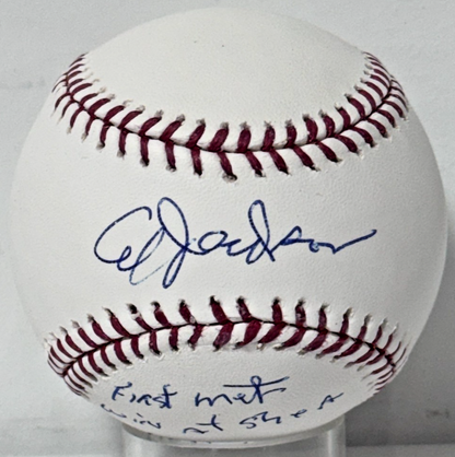 Al Jackson Signed Mlb Baseball 1st Met Win Shea Auto Steiner COA NY Mets W Case