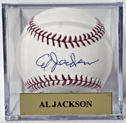 Al Jackson Signed Mlb Baseball 1st Met Win Shea Auto Steiner COA NY Mets W Case
