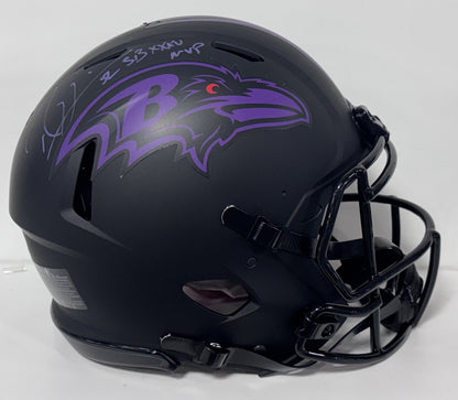 Ray Lewis Signed Ravens Eclipse Authentic Helmet SB XXXV MVP Auto BAS COA