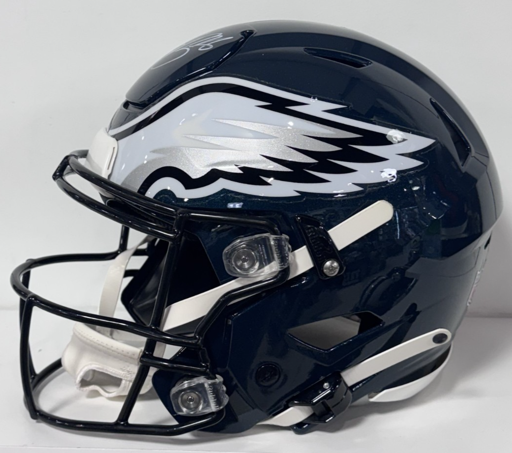 Saquon Barkley Signed Eagles Speedflex Authentic Helmet Auto Fanatics BAS COA