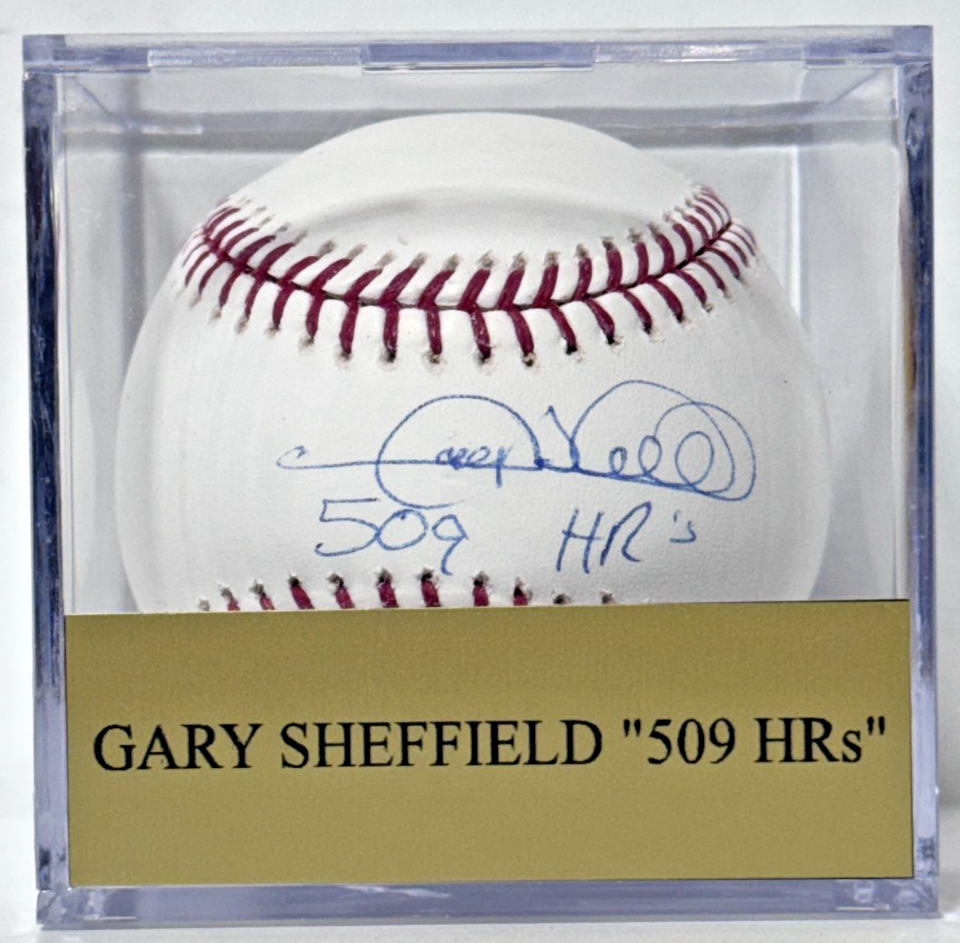 Gary Sheffield Signed Official Mlb Baseball In Case 509 HR’s Auto Steiner COA