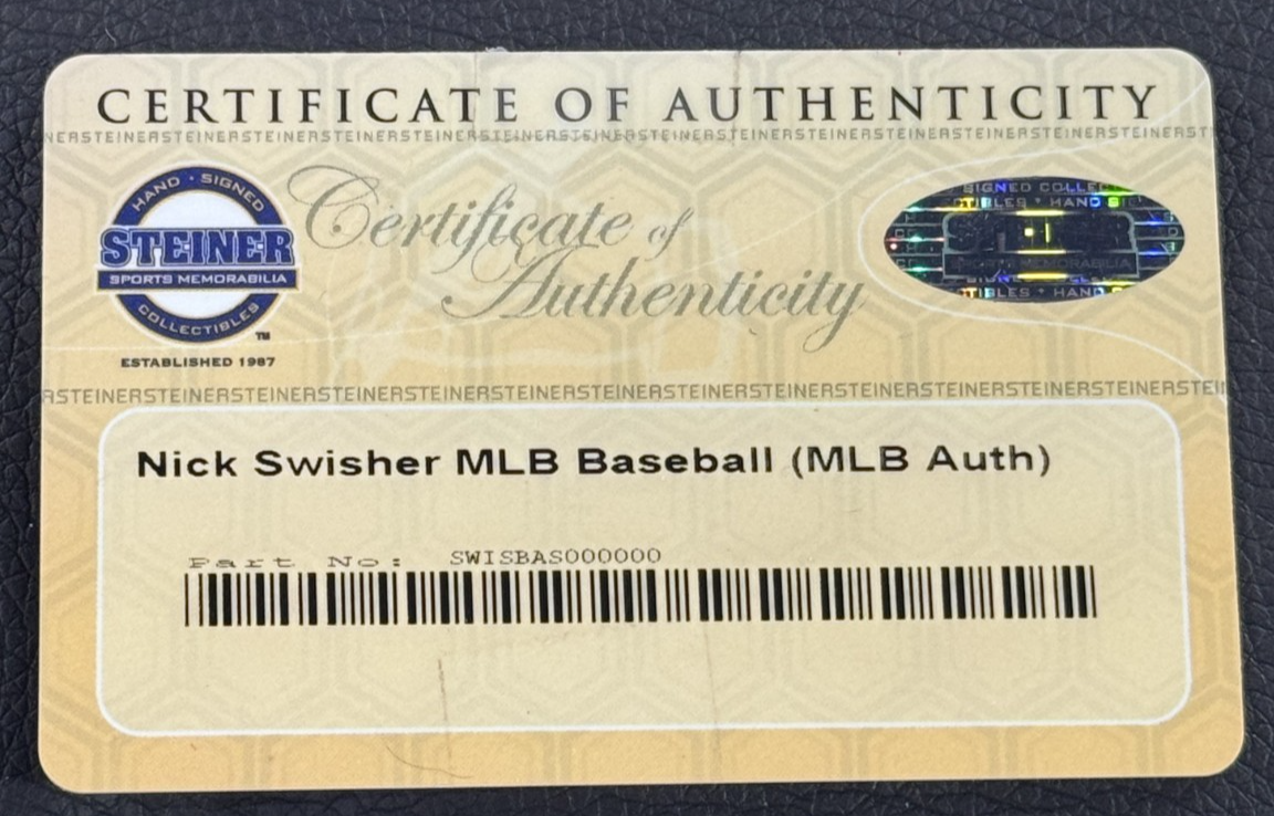 Nick Swisher Signed Official MLB Baseball W/Case Auto Steiner MLB COA NY Yankees