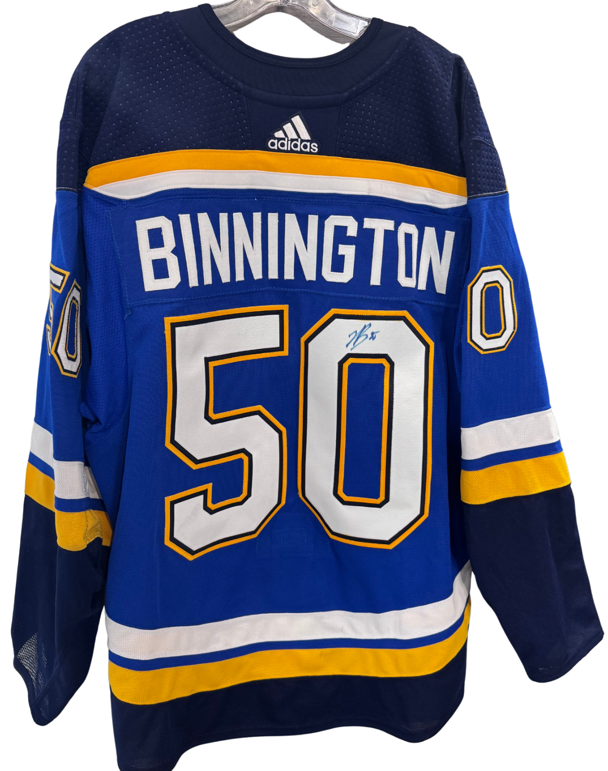 Jordan Binnington Signed St Louis Blues Adidas Authentic Jersey Auto COA Size 56