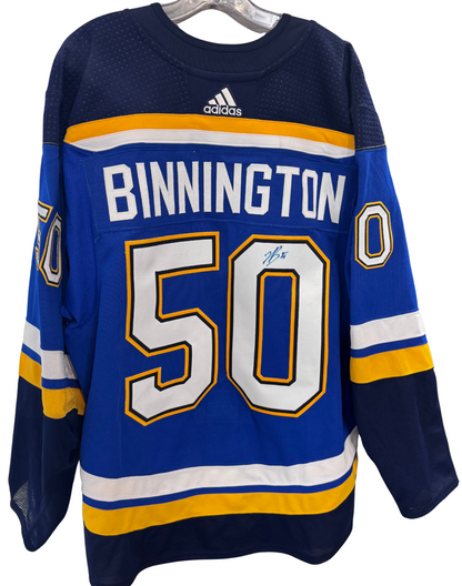 Jordan Binnington Signed St Louis Blues Adidas Authentic Jersey Auto COA Size 56